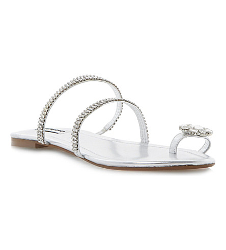 DUNE - Kate diamante flower toe ring sandals | Selfridges.com