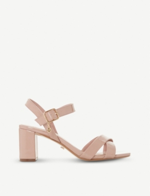 Shop Dune Megz Crossover Patent Sandals In Cappuccino patent Pu