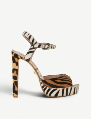 dune leopard print sandals