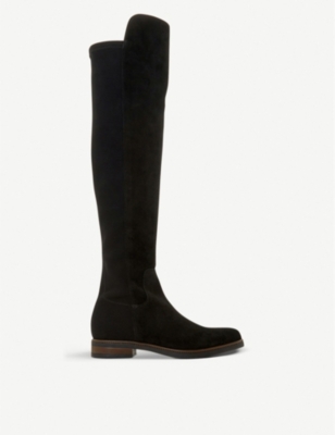 dune black suede over the knee boots