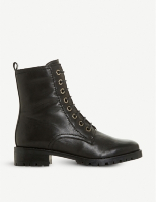 Shop Dune Women's Black-leather Prestone Leather Boots