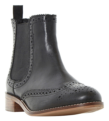 DUNE Brogue leather chelsea boots