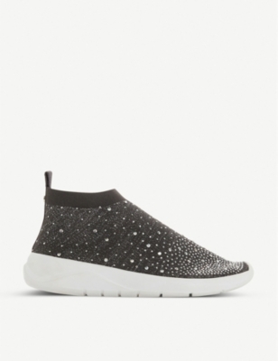 dune black sock trainers