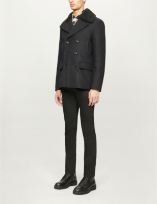 ALLSAINTS Gregory wool blend pea coat Selfridges