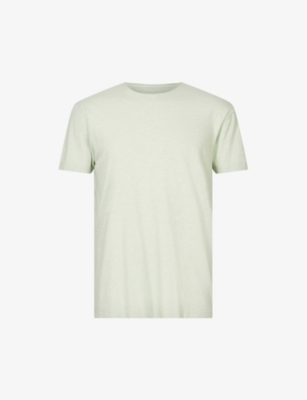 Allsaints Mens Calcite Green Figure Crewneck Cotton-jersey T-shirt In Calcite Green