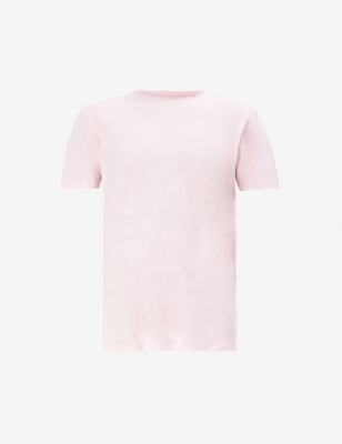 Allsaints Figure Crewneck Cotton-jersey T-shirt In Mallow Pink