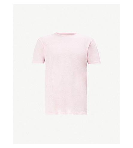 Allsaints Figure Crewneck Cotton-jersey T-shirt In Mallow Pink