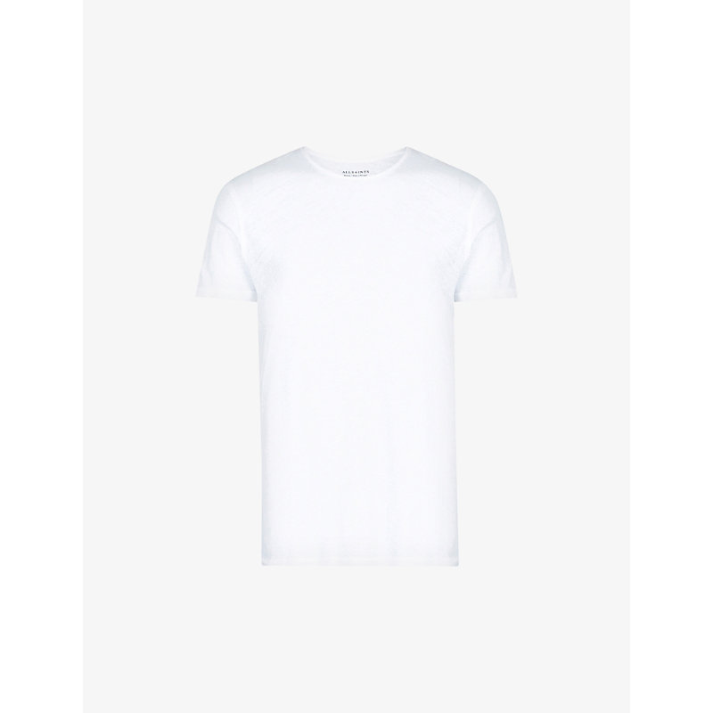 Allsaints Figure Cotton-jersey T-shirt In Optic White