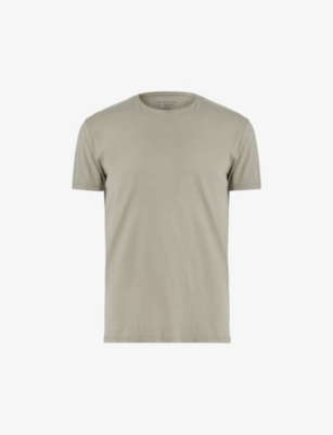 Shop Allsaints Men's Planet Grey Figure Crewneck Cotton-jersey T-shirt