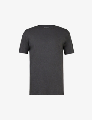 Shop Allsaints Men's Washed Black Figure Crewneck Cotton-jersey T-shirt