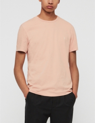 Allsaints Cooper Slim-fit Cotton-jersey T-shirt In Blossom Pink