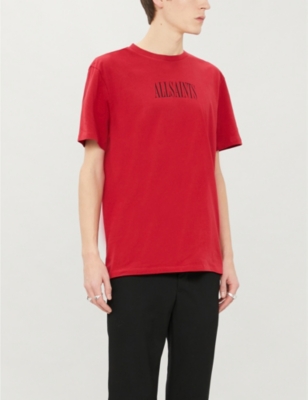 all saints red t shirt