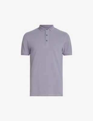 Allsaints Men's Aluminium Grey Reform Ss Cotton-piqué Polo Shirt