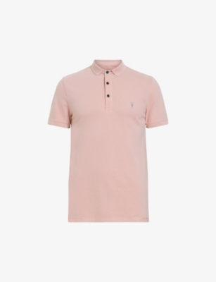 Shop Allsaints Mens Bramble Pink Reform Ss Cotton-piqué Polo Shirt
