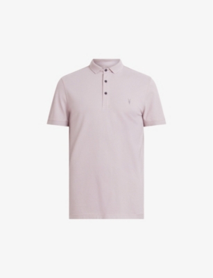 Shop Allsaints Mens Smokey Lilac Reform Ss Cotton-piqué Polo Shirt