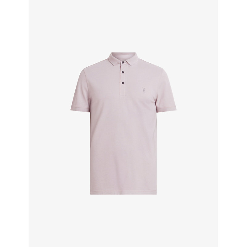 Shop Allsaints Reform Ss Cotton-piqué Polo Shirt In Smokey Lilac