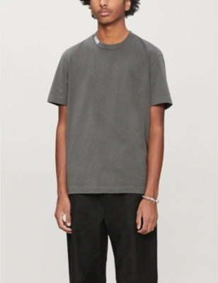 Allsaints Vival 标志印花棉质混合t 恤in Washed Black Modesens