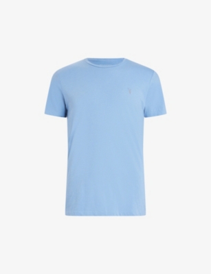 Allsaints Mens Blizzard Blue Tonic Crewneck Cotton-jersey T-shirt