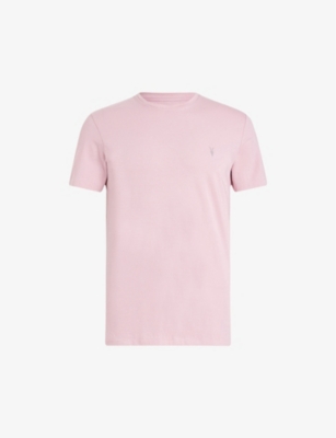 Allsaints Mens Hazy Pink Tonic Crewneck Cotton-jersey T-shirt
