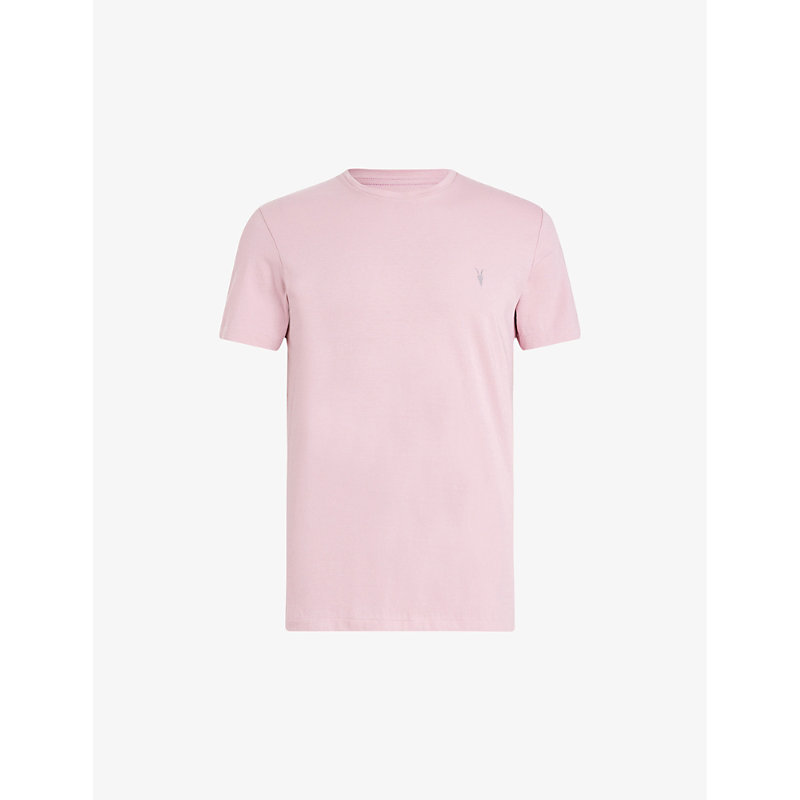 Allsaints Mens Hazy Pink Tonic Crewneck Cotton-jersey T-shirt