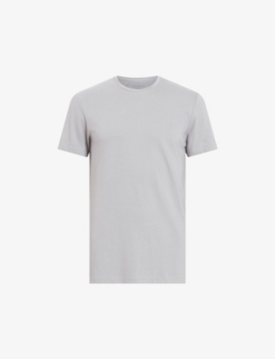 Shop Allsaints Men's Skyline Grey Tonic Crewneck Cotton-jersey T-shirt