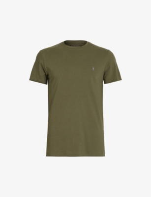 AllSaints Harding Oversized Ramskull Crew T-Shirt - Soft Green