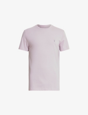Shop Allsaints Mens Sugared Lilac Tonic Crewneck Cotton-jersey T-shirt
