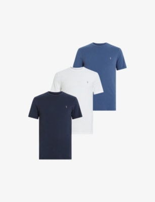 Allsaints Brace Tonic Pack Of Three Cotton-jersey T-shirts In Depth Blu/blue