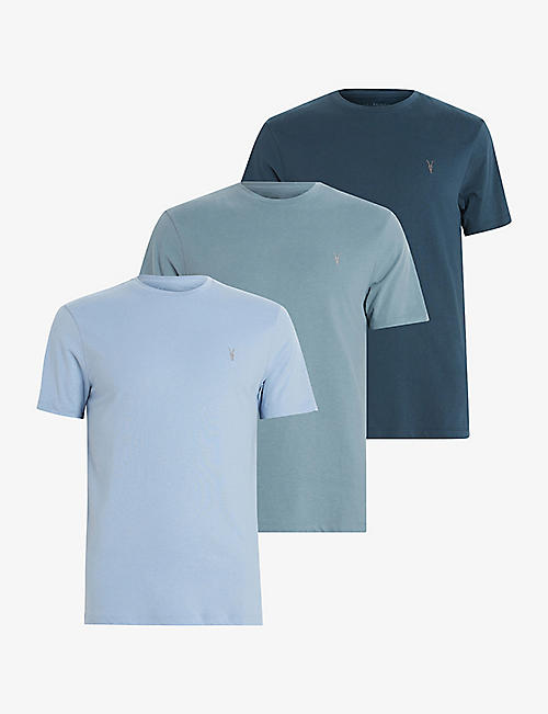 ALLSAINTS：Brace 三件装平纹针织混棉 T 恤
