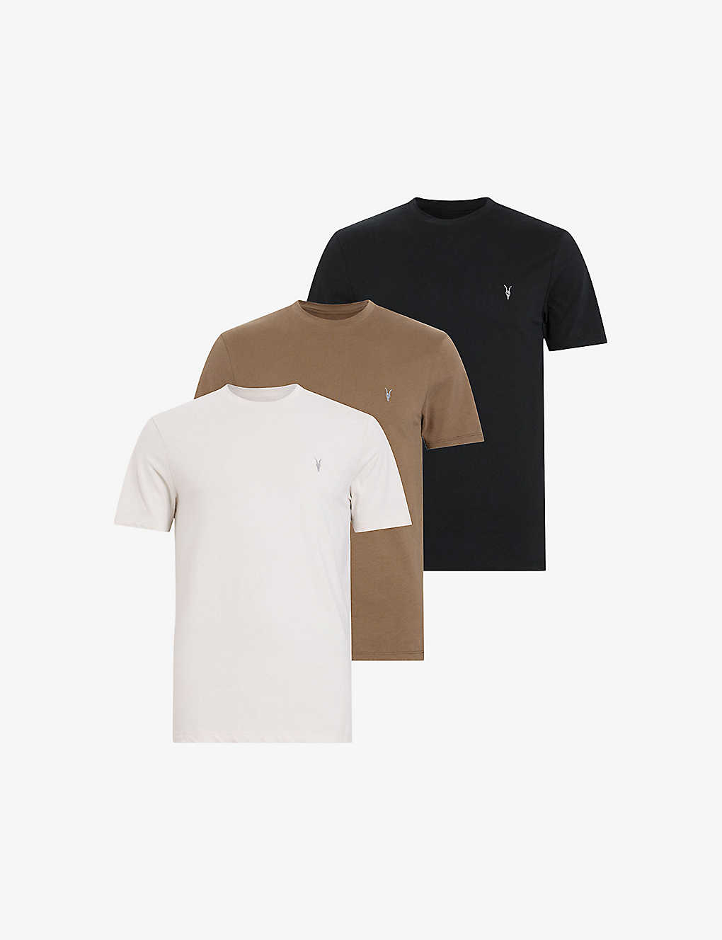 Allsaints Mens Brace Tonic Pack Of Three Cotton-jersey T-shirts