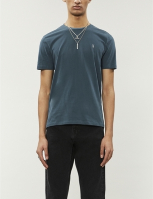 Allsaints 三件装平纹针织棉 T恤衫 In Teal/pebble/bl