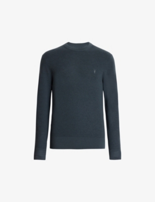 ALLSAINTS ALLSAINTS MEN'S BEETLE BLUE IVAR MERINO-WOOL JUMPER