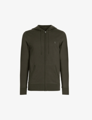 Allsaints Mens Rye Grass Gree Mode Merino Wool Hoody