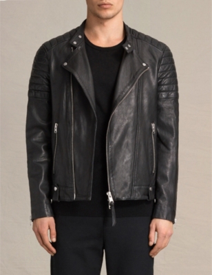 All saints jasper leather biker jacket sale