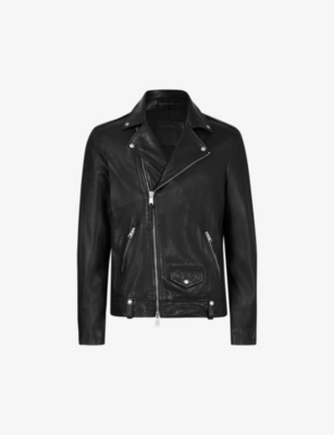 Allsaints men leather on sale jacket