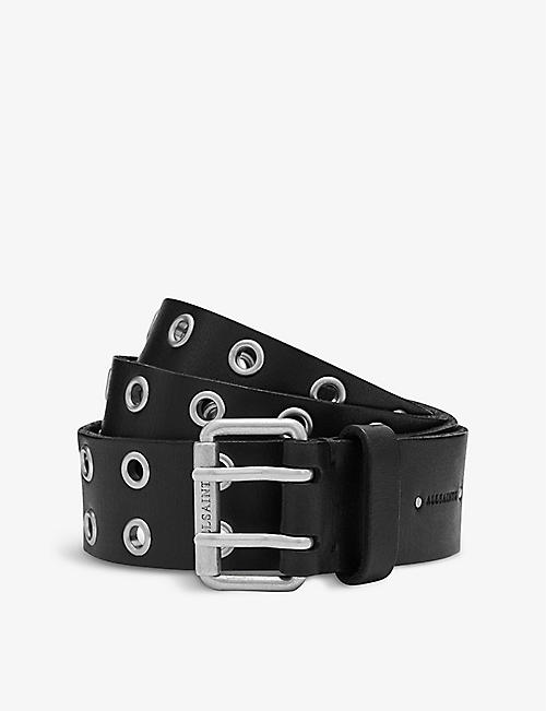 ALLSAINTS: Sturge stud-embellished leather belt