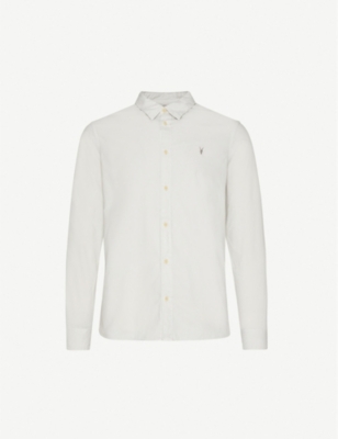 Allsaints Redondo Slim-fit Cotton Shirt In Zinc Grey