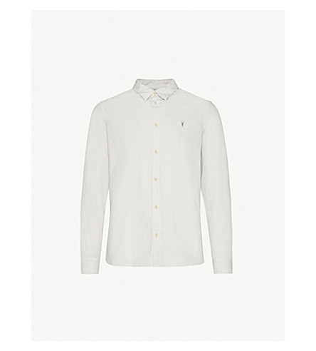 Allsaints Redondo Slim-fit Cotton Shirt In Zinc Grey