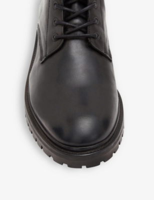 Shop Allsaints Men's Black Tobias Lace-up Leather Ankle Boots