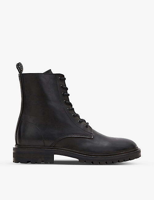 ALLSAINTS: Tobias lace-up leather ankle boots