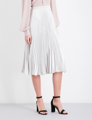 REISS - Alisa pleated metallic skirt | Selfridges.com