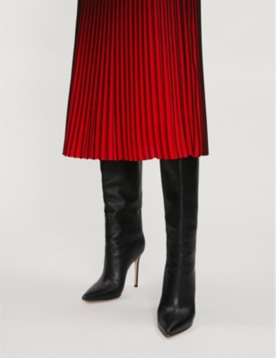 Marlie ombre pleated midi skirt red/black hot sale