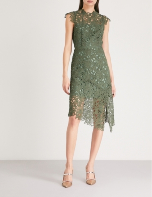 reiss green lace dress