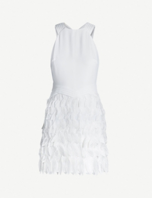 reiss white feather dress