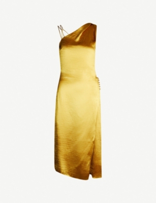 reiss positano gold dress