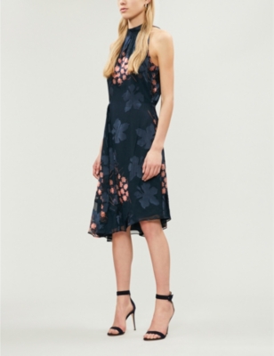 reiss floral burnout dress