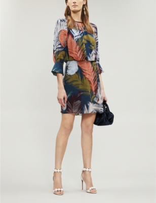 reiss namina feather print dress