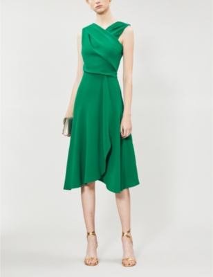 REISS - Marling crepe midi wrap dress | Selfridges.com