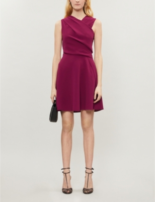 Marianne wrap-front crepe mini dress 