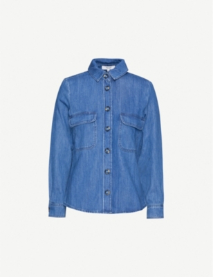 fitted denim shirt womens uk